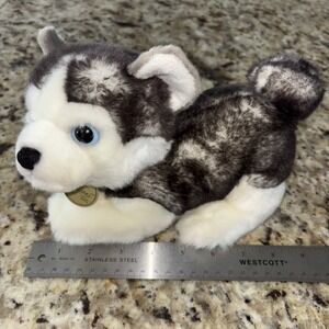 Aurora Miyoni Tots plush Siberian Husky puppy dog New 9" gray & white blue‎ eyes
